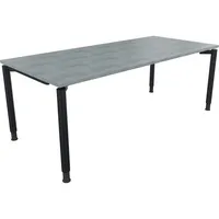 Soennecken Schreibtisch All in One, manuell höhenverstellbar, 68-82cm (H), 200x90cm (BxT), rechteckig, beton hell / anthrazit metallic 4003