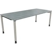 Soennecken Schreibtisch All in One, manuell höhenverstellbar, 68-82cm (H), 200x90cm (BxT), rechteckig, beton hell / silberaluminium 4003969