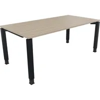 Soennecken Schreibtisch All in One, manuell höhenverstellbar, 68-82cm (H), 180x90cm (BxT), rechteckig, eiche natur / anthrazit metallic 400