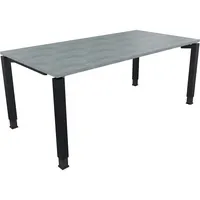 Soennecken Schreibtisch All in One, manuell höhenverstellbar, 68-82cm (H), 180x90cm (BxT), rechteckig, beton hell / anthrazit metallic 4003