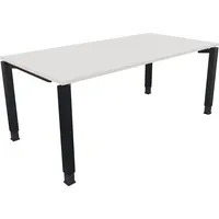 Soennecken Schreibtisch All in One, manuell höhenverstellbar, 68-82cm (H), 180x90cm (BxT), rechteckig, weiß / anthrazit metallic 4003969079