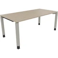 Soennecken Schreibtisch All in One, manuell höhenverstellbar, 68-82cm (H), 180x90cm (BxT), rechteckig, eiche natur / silberaluminium 400396