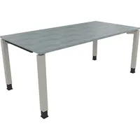 Soennecken Schreibtisch All in One, manuell höhenverstellbar, 68-82cm (H), 180x90cm (BxT), rechteckig, beton hell / silberaluminium 4003969