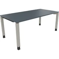 Soennecken Schreibtisch All in One, manuell höhenverstellbar, 68-82cm (H), 180x90cm (BxT), rechteckig, lavagrau / silberaluminium 400396907