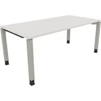Soennecken Schreibtisch All in One, manuell höhenverstellbar, 68-82cm (H), 180x90cm (BxT), rechteckig, weiß / silberaluminium 4003969079489