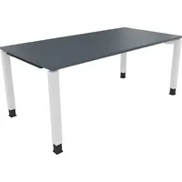 Soennecken Schreibtisch All in One, manuell höhenverstellbar, 68-82cm (H), 180x90cm (BxT), rechteckig, lavagrau / weiß 4003969079441 Soenne