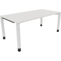 Soennecken Schreibtisch All in One, manuell höhenverstellbar, 68-82cm (H), 180x90cm (BxT), rechteckig, weiß / weiß 4003969079496 Soennecken