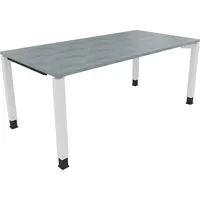 Soennecken Schreibtisch All in One, manuell höhenverstellbar, 68-82cm (H), 180x90cm (BxT), rechteckig, beton hell / weiß 4003969079571 Soen
