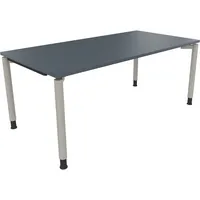Soennecken Schreibtisch All in One, manuell höhenverstellbar, 68-82cm (H), 180x90cm (BxT), rechteckig, lavagrau / silberaluminium 400396908