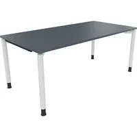 Soennecken Schreibtisch All in One, manuell höhenverstellbar, 68-82cm (H), 180x90cm (BxT), rechteckig, lavagrau / weiß 4003969086357 Soenne