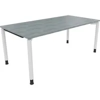 Soennecken Schreibtisch All in One, manuell höhenverstellbar, 68-82cm (H), 180x90cm (BxT), rechteckig, beton hell / weiß 4003969086326 Soen