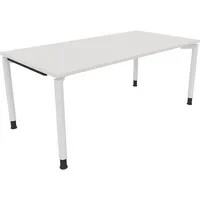 Soennecken Schreibtisch All in One, manuell höhenverstellbar, 68-82cm (H), 180x90cm (BxT), rechteckig, weiß / weiß 4003969086333 Soennecken