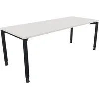 Soennecken Schreibtisch All in One, manuell höhenverstellbar, 68-82cm (H), 200x80cm (BxT), rechteckig, weiß / anthrazit metallic 4003969082