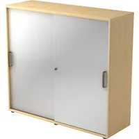 Hammerbacher Schiebetürenschrank V1752/V1753 V1753S/3/S/SG, abschließbar, 3 OH, ahorn/silber, 120x110x40cm (BxHxT) 4032062131572 Hammerbacher 2 Stück