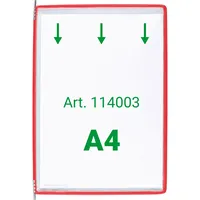Tarifold Sichttafel A4 rot 10 Stück mit 5 Aufsteckreitern 50mm
