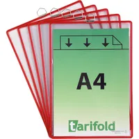 Tarifold Klarsichthängetafel A4 hoch rot A4 hoch 3377991545030 Tarifold 5 Stück