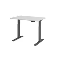 Hammerbacher Sitz-Steh-Schreibtisch XMKA, elektrisch höhenverstellbar, 70-120cm (H), 120x80cm (BxT), rechteckig, grau / graphit 4032062185506
