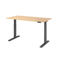 Hammerbacher Sitz-Steh-Schreibtisch XMKA, elektrisch höhenverstellbar, 70-120cm (H), 160x80cm (BxT), rechteckig, eiche / graphit 403206218561 2 Stück