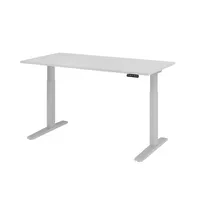 Hammerbacher Sitz-Steh-Schreibtisch XMKA, elektrisch höhenverstellbar, 70-120cm (H), 160x80cm (BxT), rechteckig, grau / silber 4032062182383  2 Stück