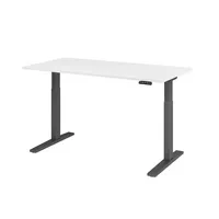 Hammerbacher Sitz-Steh-Schreibtisch XMKA, elektrisch höhenverstellbar, 70-120cm (H), 160x80cm (BxT), rechteckig, weiß / graphit 4032062185636 2 Stück