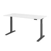 Hammerbacher Sitz-Steh-Schreibtisch XMKA, elektrisch höhenverstellbar, 70-120cm (H), 180x80cm (BxT), rechteckig, weiß / graphit 4032062185704 2 Stück