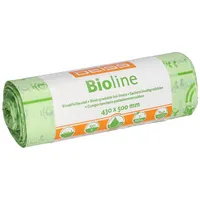 DEISS BIOLINE Bioabfallsäcke 20 Liter ecovio® Biokunststoff Biologisch abbaubare Biomüllbeutel feuchtigkeitsdicht (B x L) 430 x 500 mm 1 Rolle = 50 Stück