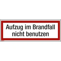 Soennecken Hinweisschild Aufzug im Brandfall 297x105mm Folie 4003969098565 Soennecken