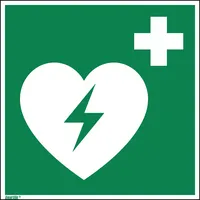 Soennecken Hinweisschild Defibrilator ISO 7010 200x200mm PVC 4003969098886 Soennecken