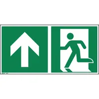 Soennecken Hinweisschild Notausgang geradeaus ISO 7010 300x150mm PVC 4003969098947 Soennecken