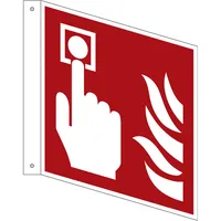 Soennecken Hinweisschild Brandmelder Fahne ISO 7010 F005 200x200mm PVC 4003969098992 Soennecken
