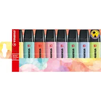 Stabilo Textmarker BOSS ORIGINAL Pastel, 70/8-3, Etui, 8-farbig sortiert, 2-5mm Keilspitze 4006381558204 Stabilo 8 Stück