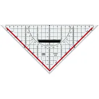 M+R Kunststoff-Geometriedreieck 23250100 glasklar 25cm mit abnehmbarem Griff und Tuschekanten 4004627416004 M+R