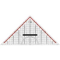 M+R Kunststoff-Geometriedreieck 23320100 glasklar 32cm mit abnehmbarem Griff und Tuschekanten 4004627417001 M+R