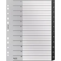AKTION: LEITZ Ordnerregister recycle 1209 DIN A4 Vollformat, Überbreite 1-12 schwarz 12-teilig, 1 Satz mit Prämie nach Registrierung