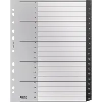 AKTION: LEITZ Ordnerregister recycle 1211 DIN A4 Vollformat, Überbreite 1-20 schwarz 20-teilig, 1 Satz mit Prämie nach Registrierung