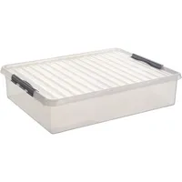 Sunware Aufbewahrungsbox Q-Line H6164502, 60 Liter, mit Deckel, außen 800x500x180mm, Kunststoff transparent 8711112756007 Sunware