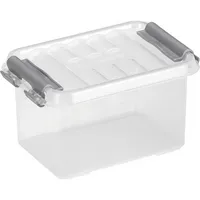 helit the q-line Aufbewahrungsbox mit Deckel glasklar Lebensmittelechte stapelbare Kunststoffbox mit Klickverschluss 1 Box 04 Liter