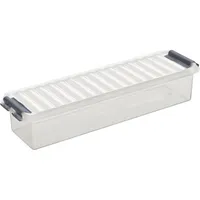 helit the q-line Aufbewahrungsbox mit Deckel glasklar Lebensmittelechte stapelbare Kunststoffbox mit Klickverschluss 1 Box 09 Liter