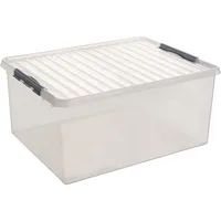 Sunware Aufbewahrungsbox Q-Line H6164602, 120 Liter, mit Deckel, außen 800x500x380mm, Kunststoff transparent 8711112833005 Sunware