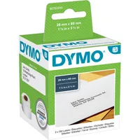 DYMO Original LabelWriter Adressetiketten | 28 mm x 89 mm | schwarz auf weiß | 2 Rollen mit je 130 leicht ablösbaren Etiketten (260 Etiketten) | selbstklebend | für LabelWriter Etikettendrucker
