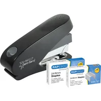 Rapesco Bürohefter Germ-Savvy ECO Luna Less Effort 1466, schwarz, 50 Blatt 5018505015127 Rapesco