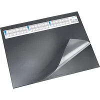 Laeufer Schreibunterlage Durella DS 44656 mit Kalenderstreifen schwarz 65x52cm Kunststoff