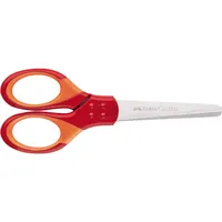 Faber-Castell Kinderschere GRIP Schulschere, Edelstahl, rostfrei, 13,5cm, rot 4005401815501 Faber-Castell