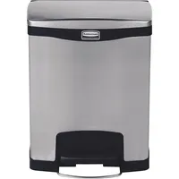 Tretmülleimer Slim Jim® Step-On Edelstahl 30 Liter Hochwertiger Abfalleimer mit extrem langlebigen Trittpedal Farbe schwarz