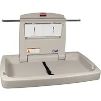 Baby-Wickelstation Rubbermaid® für die horizontale Wandmontage antimikrobiell klappbar Ablage Halterung für bis zu 40 Unterlagen PP weiß