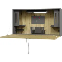 Hammerbacher Wandschreibtisch VWO12, 65cm (H), 120x26cm (BxT), rechteckig, asteiche / graphit 4032062188972 Hammerbacher