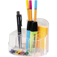 Ronde Stifteköcher RONDO 17460-23, Kunststoff, rund, 140x109mm, 9 Fächer, transparent 4012473990456 Ronde