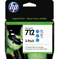 HP 712 3er-Pack Cyan 29 ml Original Druckerpatrone (3ED77A) mit originaler Tinte, für DesignJet T650, T630, T250, T230 & Großformatdrucker der Studio-Serie sowie 713 DesignJet Druckkopf