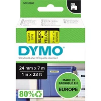 DYMO® Schriftbandkassette D1 24 mm x 7 m (B x L) Kunststoff, 100 % recycelt gelb