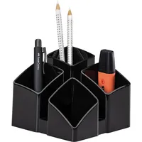 HAN Stiftehalter SCALA schwarz Polystyrol 4 Fächer 12,5 x 12,5 x 10,0 cm